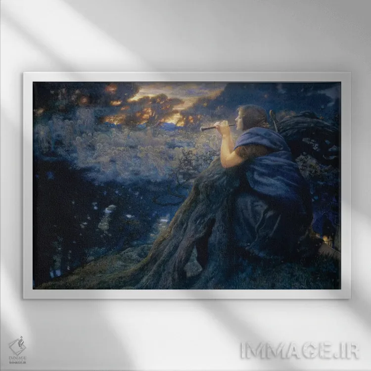 تابلو 1911,خیالپردازیهای غروب، ۱۹۱۱ اثر ادوارد رابرت هیوز - نمای قابدار سفید