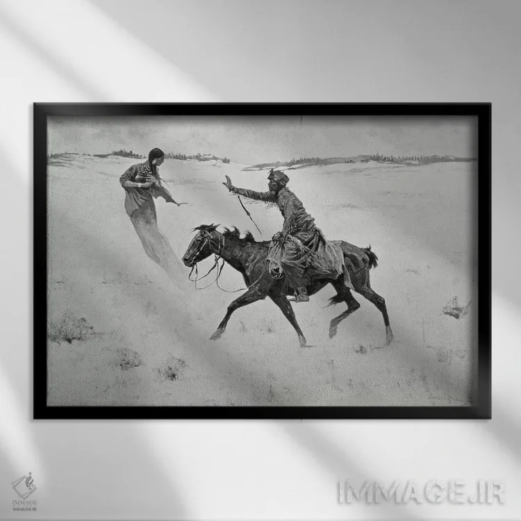 تابلو or The Vision,چگونه دستور شماره ۶ اجرا شد، یا رؤیا اثر فردریک رمینگتون (هنرمند آمریکایی غرب) - نمای قابدار مشکی