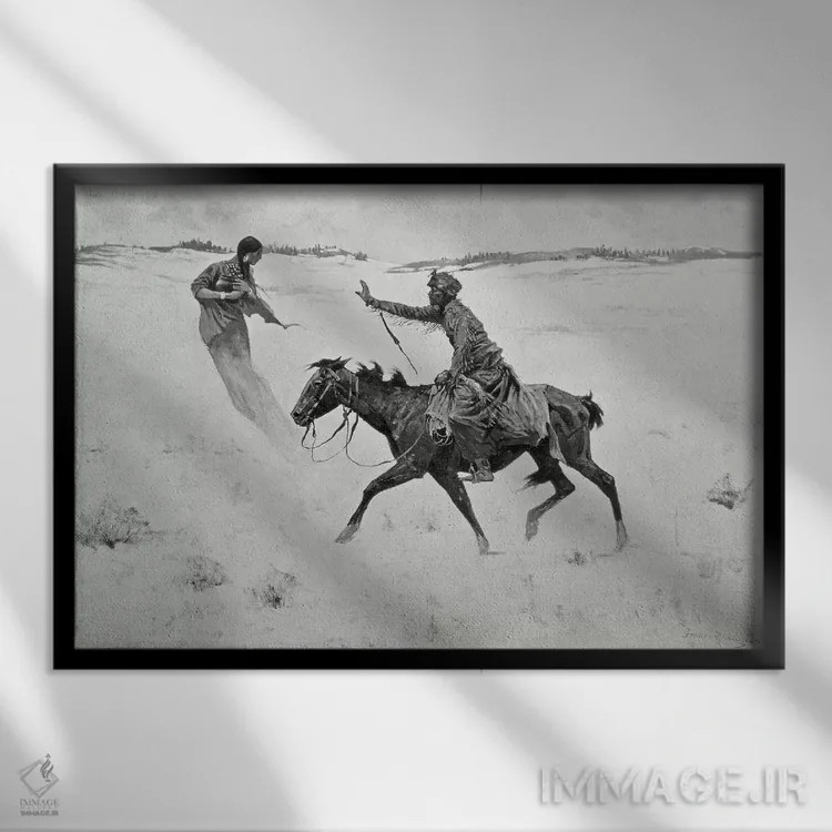 تابلو or The Vision,چگونه دستور شماره ۶ اجرا شد، یا رؤیا اثر فردریک رمینگتون (هنرمند آمریکایی غرب) - نمای قابدار مشکی