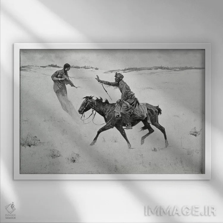 تابلو or The Vision,چگونه دستور شماره ۶ اجرا شد، یا رؤیا اثر فردریک رمینگتون (هنرمند آمریکایی غرب) - نمای قابدار سفید
