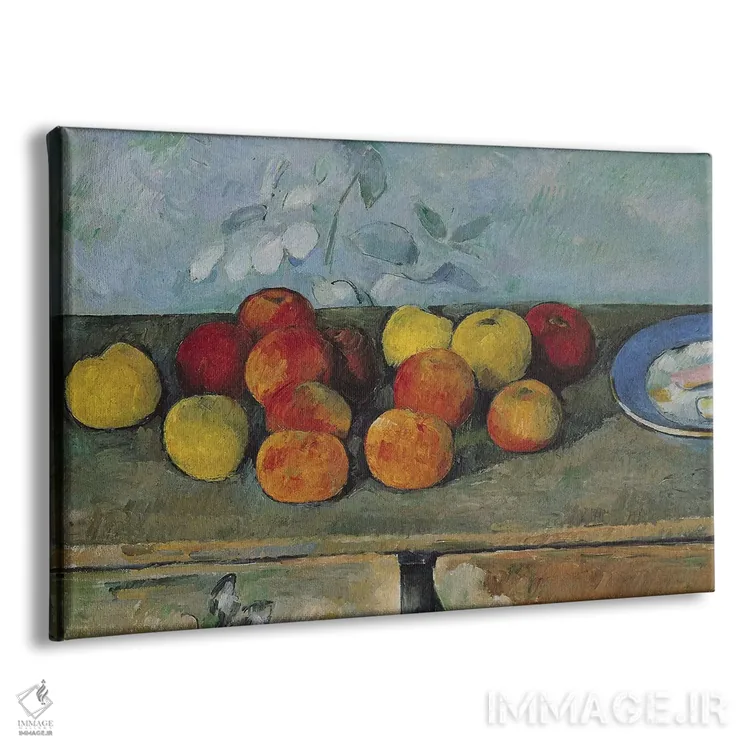 تابلو 1880-82,طبیعت بیجان سیب و بیسکوییت، ۱۸۸۰-۸۲ اثر پل سزان - نمای پرسپکتیو محصول