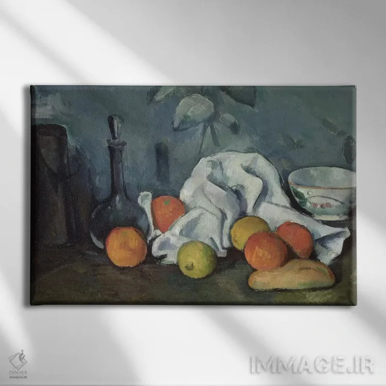 تابلو 1879-80,میوهها، ۱۸۷۹-۸۰ اثر پل سزان - نمای روبهرو روی دیوار