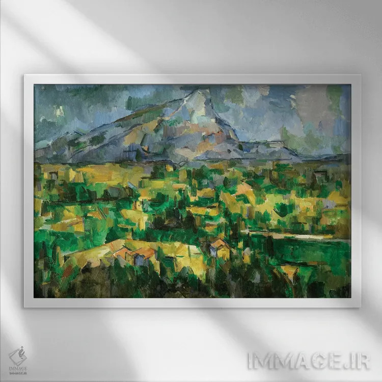 تابلو c.1902,کوه سنت ویکتوار، حدود ۱۹۰۲ اثر پل سزان - نمای قابدار سفید