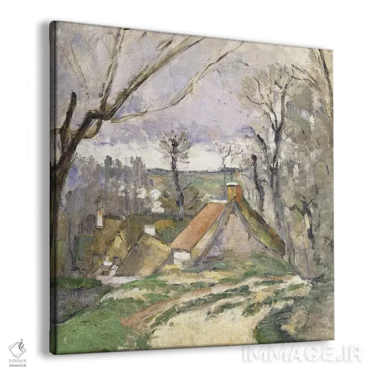 تابلو 1872-73,کلبههای اوور، ۱۸۷۲-۷۳ اثر پل سزان - نمای پرسپکتیو محصول