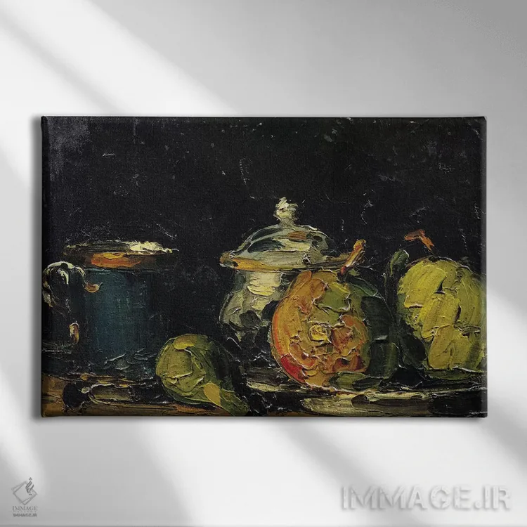 تابلو c.1865,طبیعت بیجان، حدود ۱۸۶۵ اثر پل سزان - نمای روبهرو روی دیوار