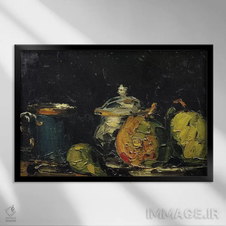 تابلو c.1865,طبیعت بیجان، حدود ۱۸۶۵ اثر پل سزان - نمای قابدار مشکی