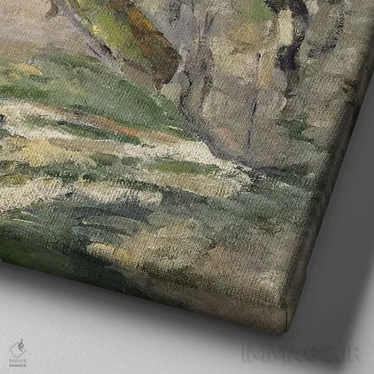 تابلو 1872-73,کلبههای اوور، ۱۸۷۲-۷۳ اثر پل سزان - نمای نزدیک بافت بوم