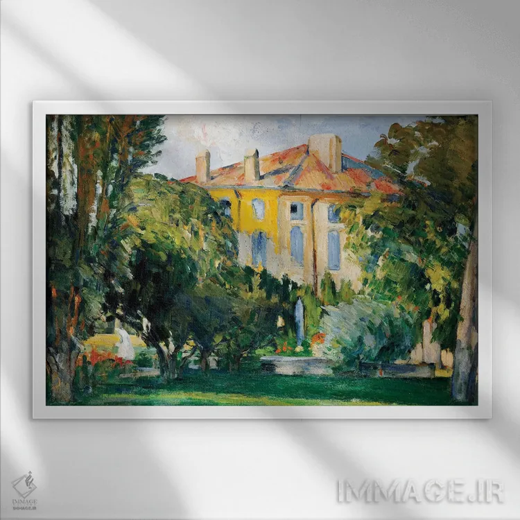 تابلو 1882-85,خانه در ژا د بوفان، ۱۸۸۲-۸۵ اثر پل سزان - نمای قابدار سفید
