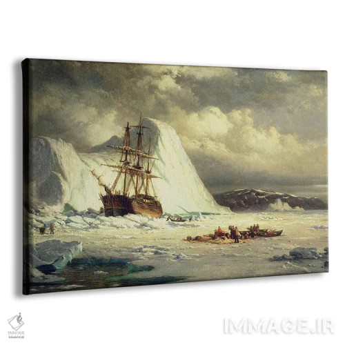 تابلو c.1880,کشتی گرفتار در یخ، حدود ۱۸۸۰ اثر ویلیام برادفورد - نمای پرسپکتیو محصول