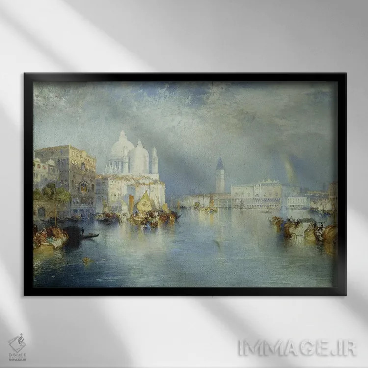 تابلو Venice, 1903,کانال بزرگ ونیز، ۱۹۰۳ اثر توماس موران (نقاش منظره آمریکایی) - نمای قابدار مشکی