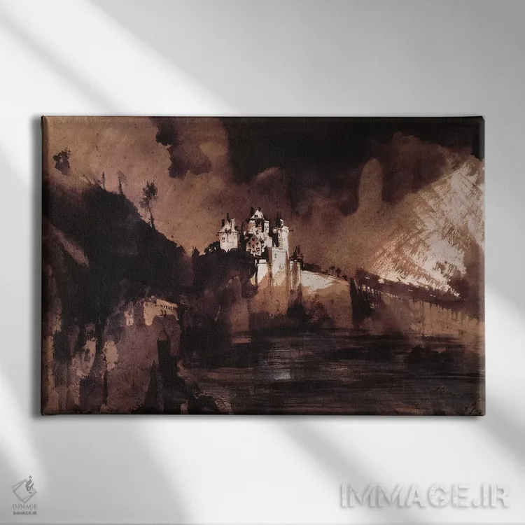 تابلو قلعه اثر ویکتور هوگو (نویسنده و هنرمند فرانسوی) - نمای روبهرو روی دیوار