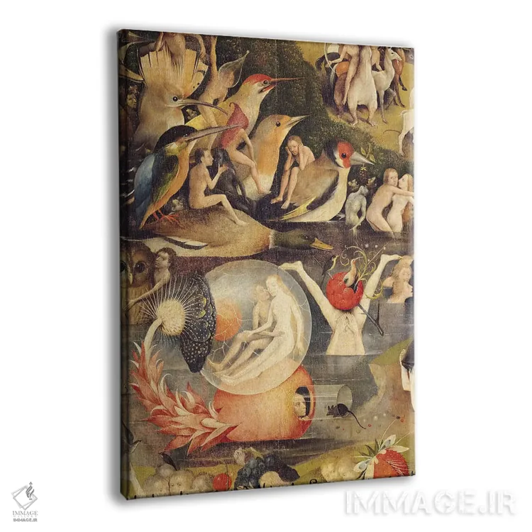 تابلو central panel of triptych, c.1500,باغ لذتهای زمینی: تمثیل تجملگرایی، پنل مرکزی سهلته، حدود ۱۵۰۰ اثر هیرونیموس بوش - نمای پرسپکتیو محصول