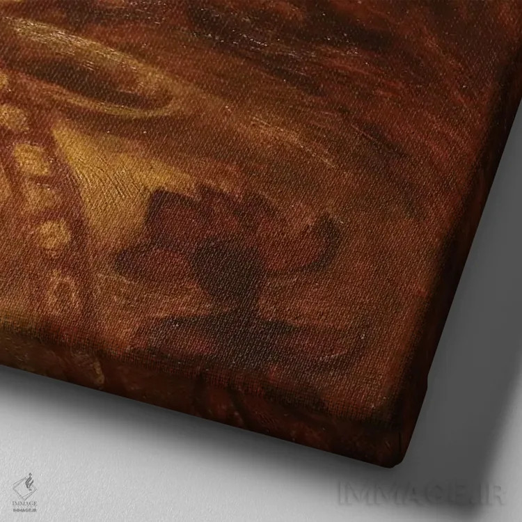 تابلو 1882,ژاندارک، ۱۸۸۲ اثر دانته گابریل چارلز روستی (شاعر و نقاش انگلیسی) - نمای نزدیک بافت بوم