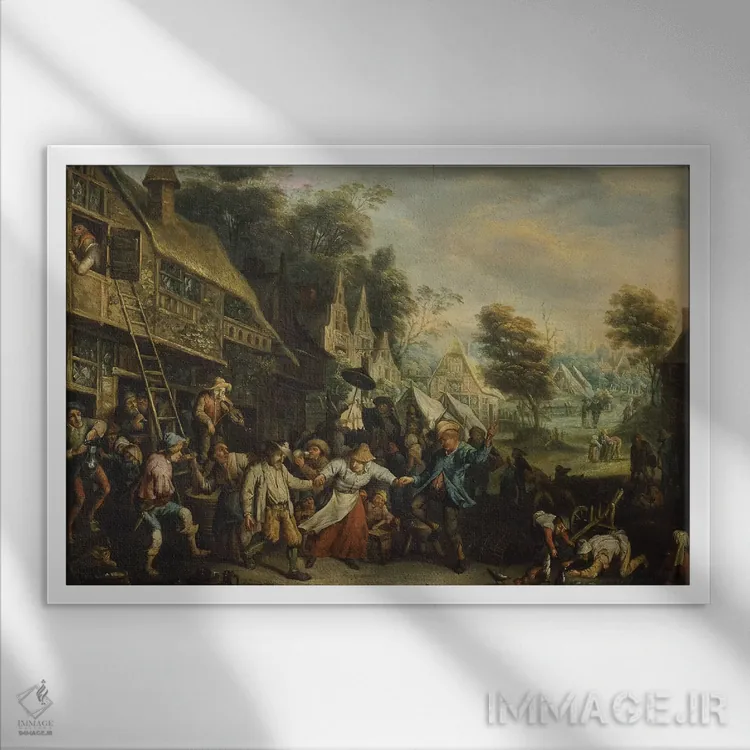 تابلو by Cornelis Dusart,نمایشگاه در فلاندر، اثر کورنلیس دوسارت اثر کورنیلیس - نمای قابدار سفید