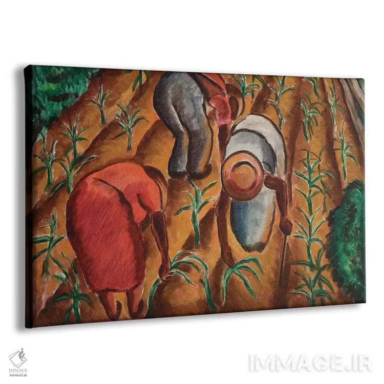 تابلو کم شدن ذرتها (محصول کشاورزی) اثر مالوین گری جانسون - نمای پرسپکتیو محصول