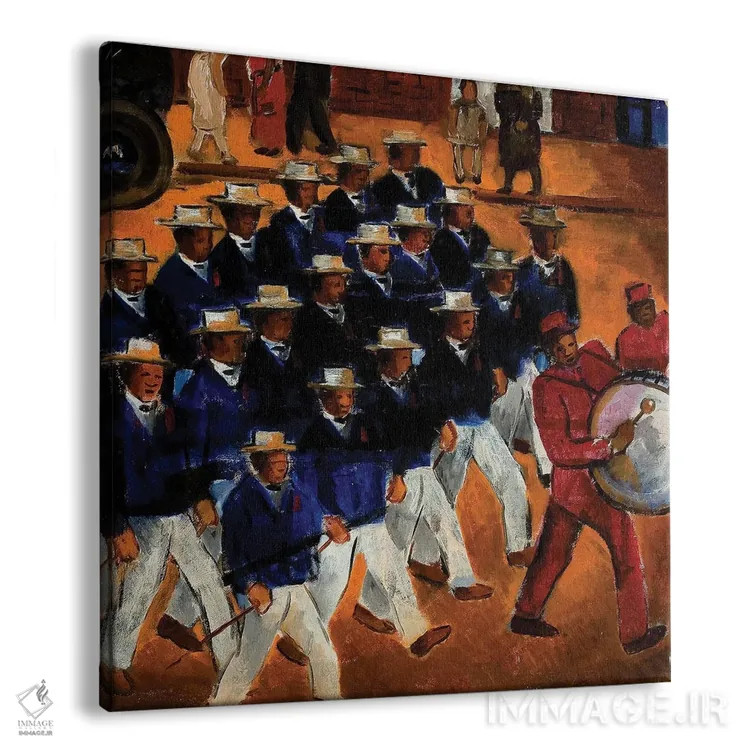 تابلو گوزنهای شمالی در حال رژه اثر مالوین گری جانسون - نمای پرسپکتیو محصول