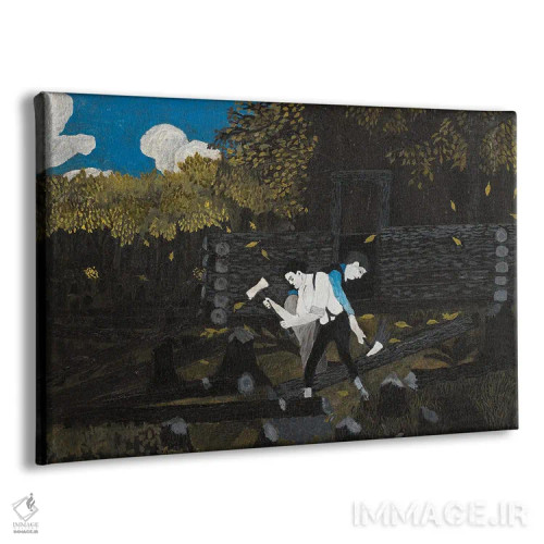 تابلو آبراهام لینکلن و پدرش اثر هوریس پیپین - نمای پرسپکتیو محصول