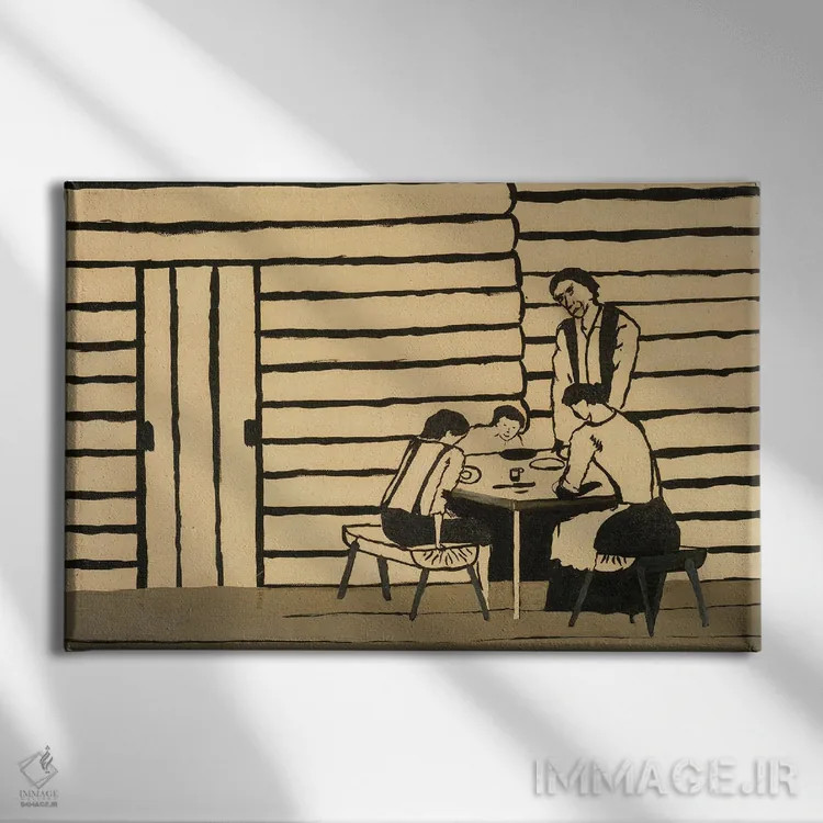 تابلو شام خانوادگی اثر هوریس پیپین - نمای روبهرو روی دیوار