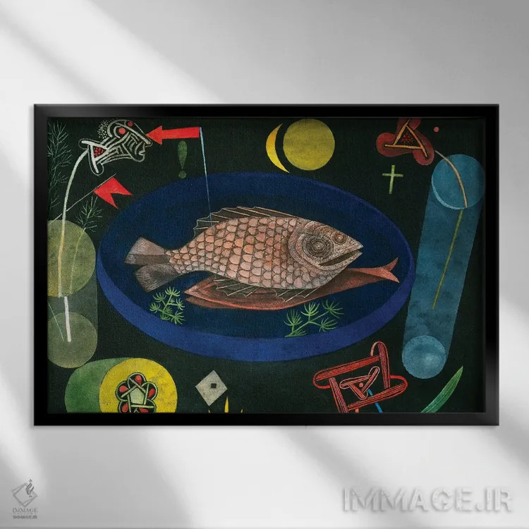 تابلو دور ماهی، ۱۹۲۶ اثر پل کله - نمای قابدار مشکی