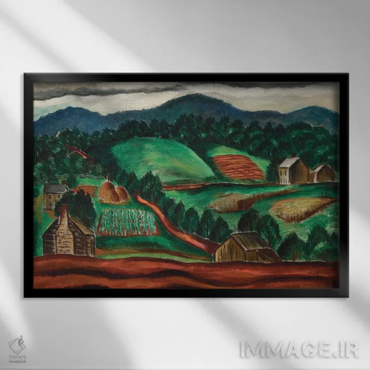 تابلو منظره جنوبی چهارم اثر مالوین گری جانسون - نمای قابدار مشکی