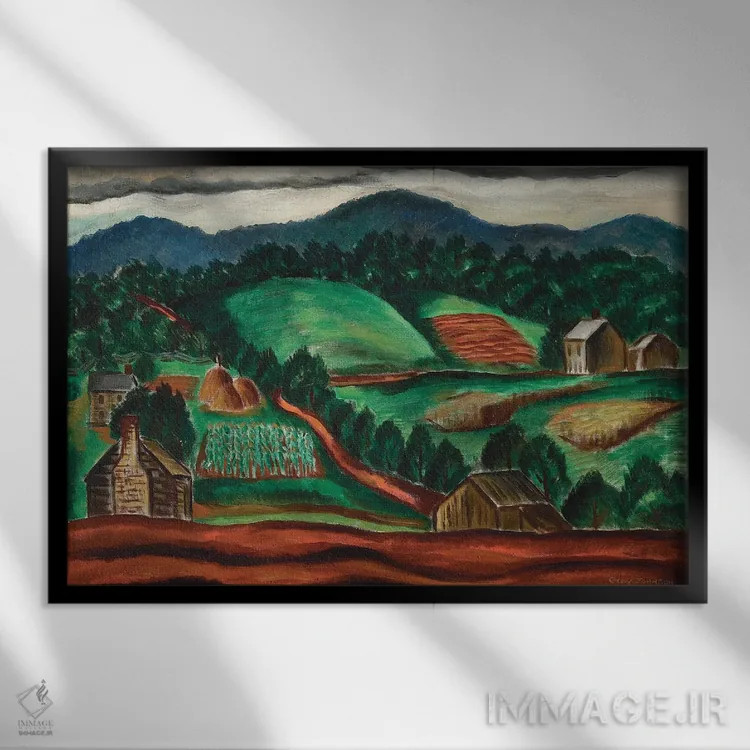 تابلو منظره جنوبی چهارم اثر مالوین گری جانسون - نمای قابدار مشکی