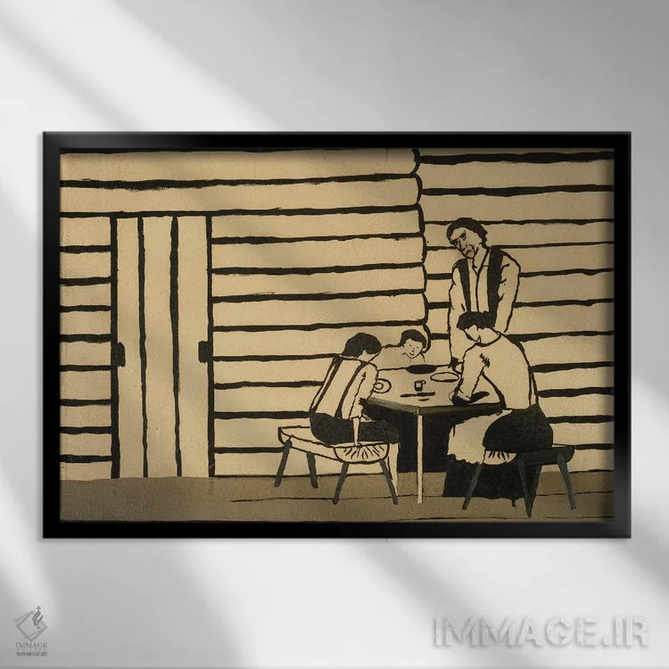 تابلو شام خانوادگی اثر هوریس پیپین - نمای قابدار مشکی