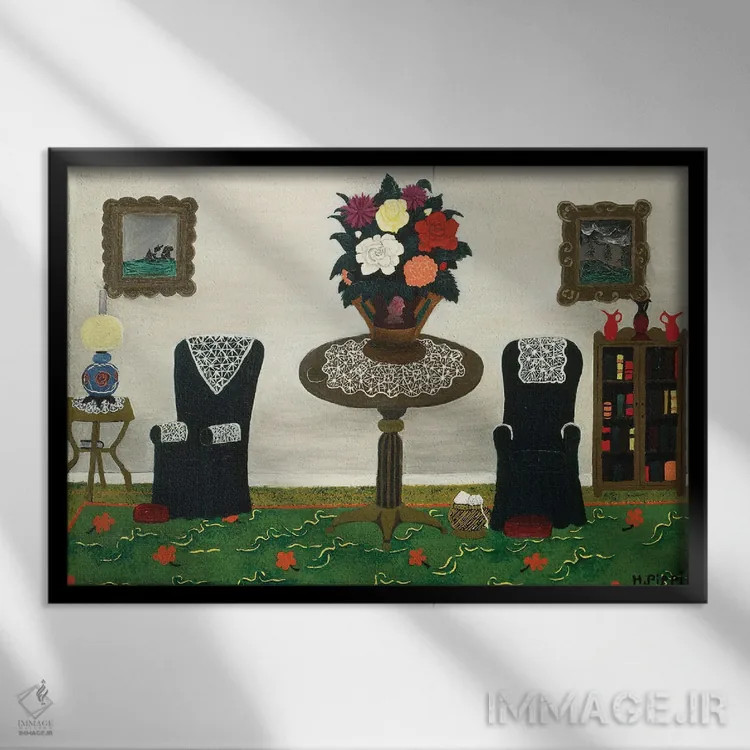 تابلو دکوراسیون داخلی دوره ویکتوریا دو اثر هوریس پیپین - نمای قابدار مشکی