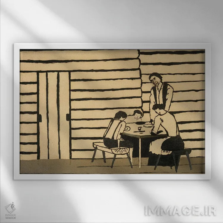 تابلو شام خانوادگی اثر هوریس پیپین - نمای قابدار سفید