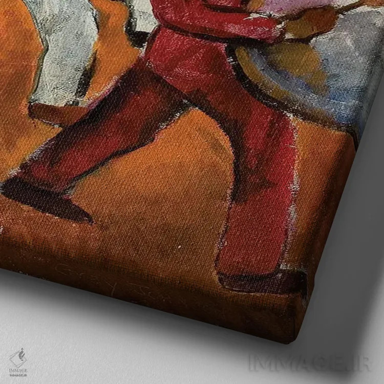 تابلو گوزنهای شمالی در حال رژه اثر مالوین گری جانسون - نمای نزدیک بافت بوم