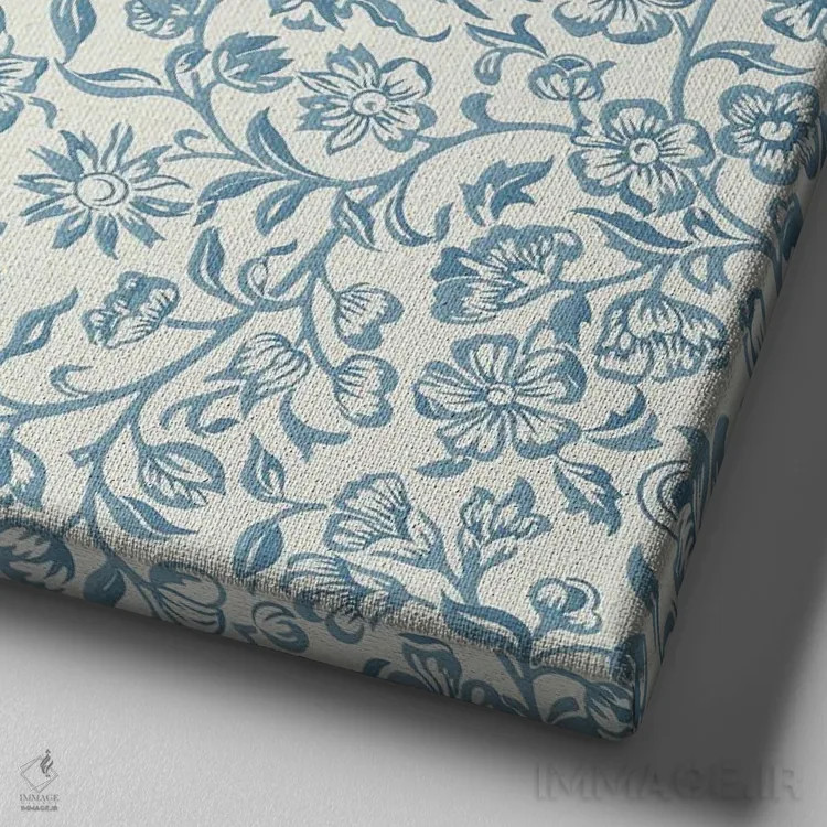 تابلو طرح کاغذدیواری مرتون اثر ویلیام موریس (طراح و هنرمند بریتانیایی) - نمای نزدیک بافت بوم