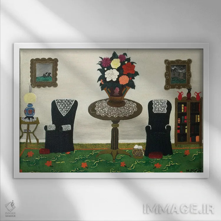 تابلو دکوراسیون داخلی دوره ویکتوریا دو اثر هوریس پیپین - نمای قابدار سفید