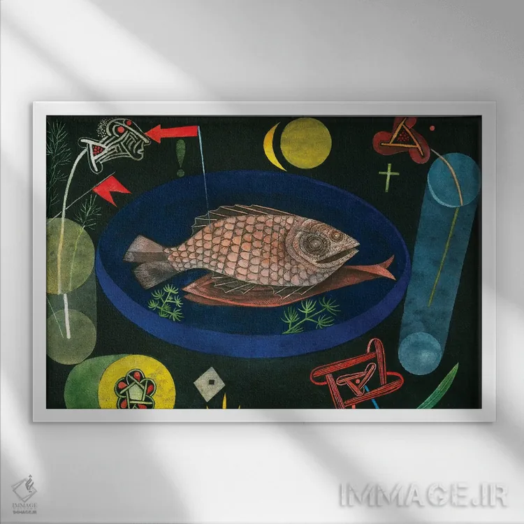 تابلو دور ماهی، ۱۹۲۶ اثر پل کله - نمای قابدار سفید