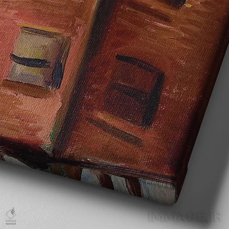 تابلو خانههای اجارهای (محله فقیرنشین) اثر مالوین گری جانسون - نمای نزدیک بافت بوم