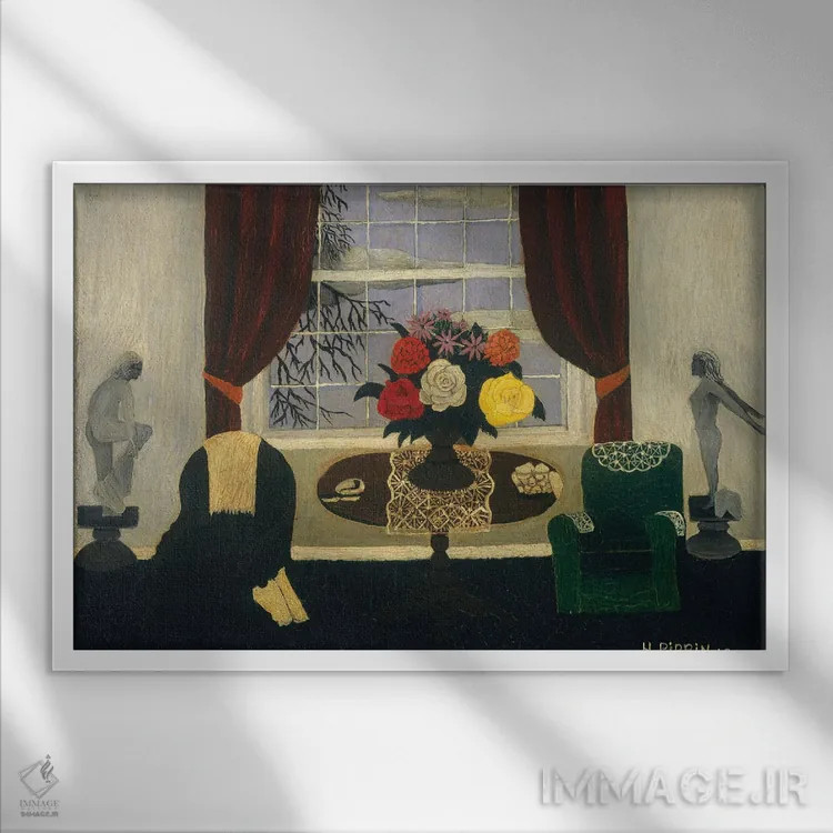 تابلو دکوراسیون داخلی دوره ویکتوریا یک اثر هوریس پیپین - نمای قابدار سفید