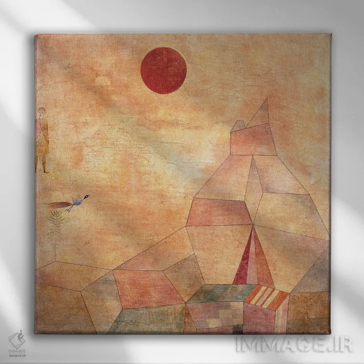 تابلو داستان افسانهای، ۱۹۲۹ اثر پل کله - نمای روبهرو روی دیوار