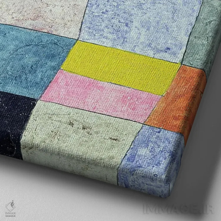 تابلو بازی دوستانه، ۱۹۳۳ (شماره ۳۱۰) اثر پل کله - نمای نزدیک بافت بوم