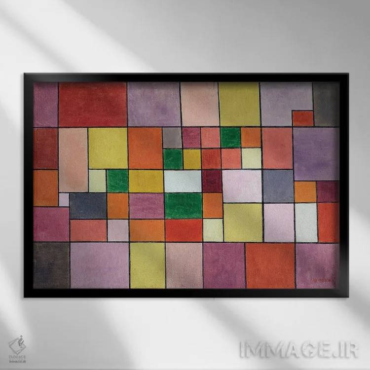 تابلو هارمونی گیاهان نوردیک (گیاهان شمالی) اثر پل کله - نمای قابدار مشکی