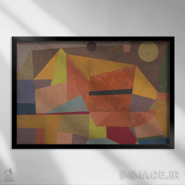 تابلو منظرهٔ کوهستانی شاد، ۱۹۲۹ اثر پل کله - نمای قابدار مشکی