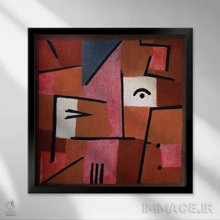 تابلو نگاه در سرخی اثر پل کله - نمای قابدار مشکی