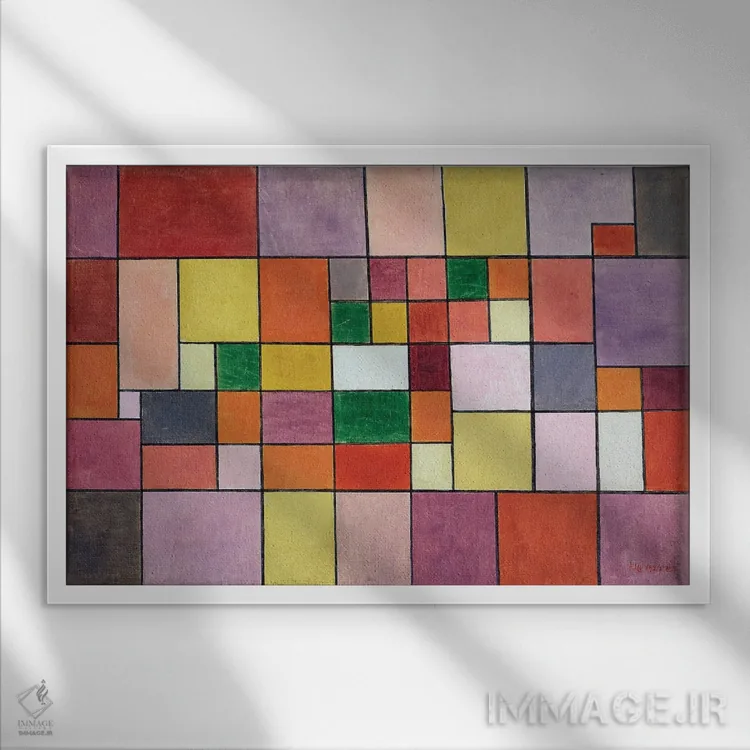 تابلو هارمونی گیاهان نوردیک (گیاهان شمالی) اثر پل کله - نمای قابدار سفید