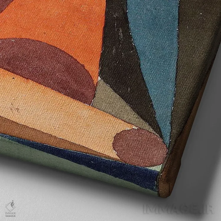 تابلو کوه باز، ۱۹۱۴ اثر پل کله - نمای نزدیک بافت بوم