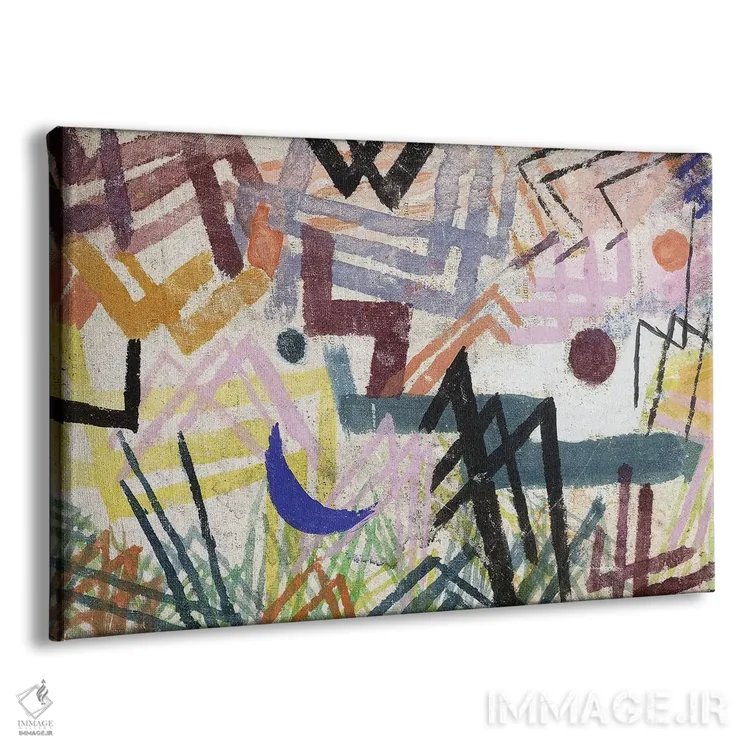 تابلو قدرت بازی در چشمانداز لخ، ۱۹۱۷ (لخ: منطقهای در آلمان) اثر پل کله - نمای پرسپکتیو محصول