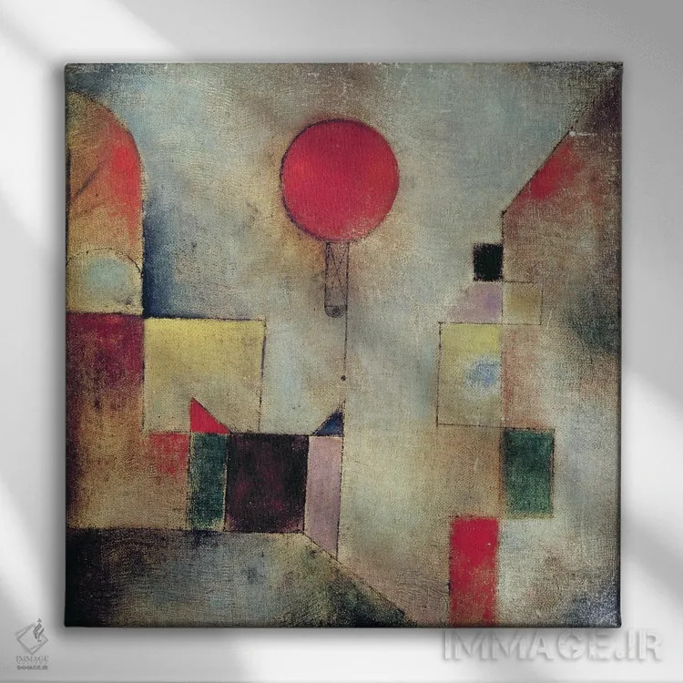 تابلو بادکنک قرمز (روتر بالون)، ۱۹۲۲ اثر پل کله - نمای روبهرو روی دیوار