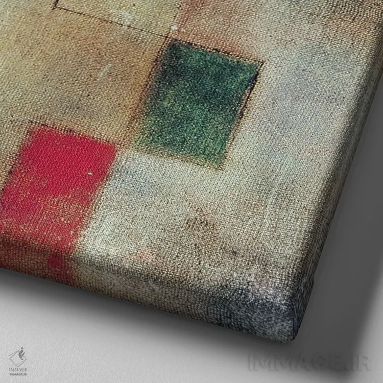 تابلو بادکنک قرمز (روتر بالون)، ۱۹۲۲ اثر پل کله - نمای نزدیک بافت بوم