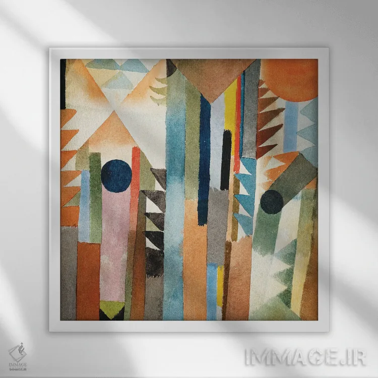 تابلو جنگلی که از بذر رویید، ۱۹۱۵ اثر پل کله - نمای قابدار سفید