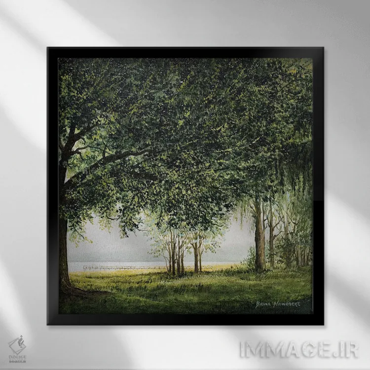 تابلو جاده ساحلی دریاچه شماره ۲ اثر بروس ناوراکه - نمای قابدار مشکی