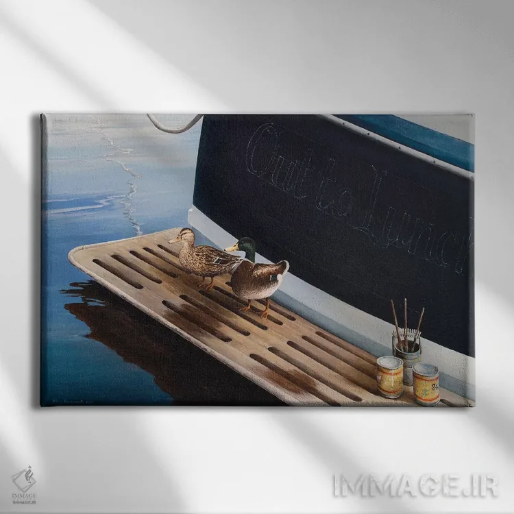 تابلو برای خوردن ناهار بیرون اثر بروس ناوراکه - نمای روبهرو روی دیوار