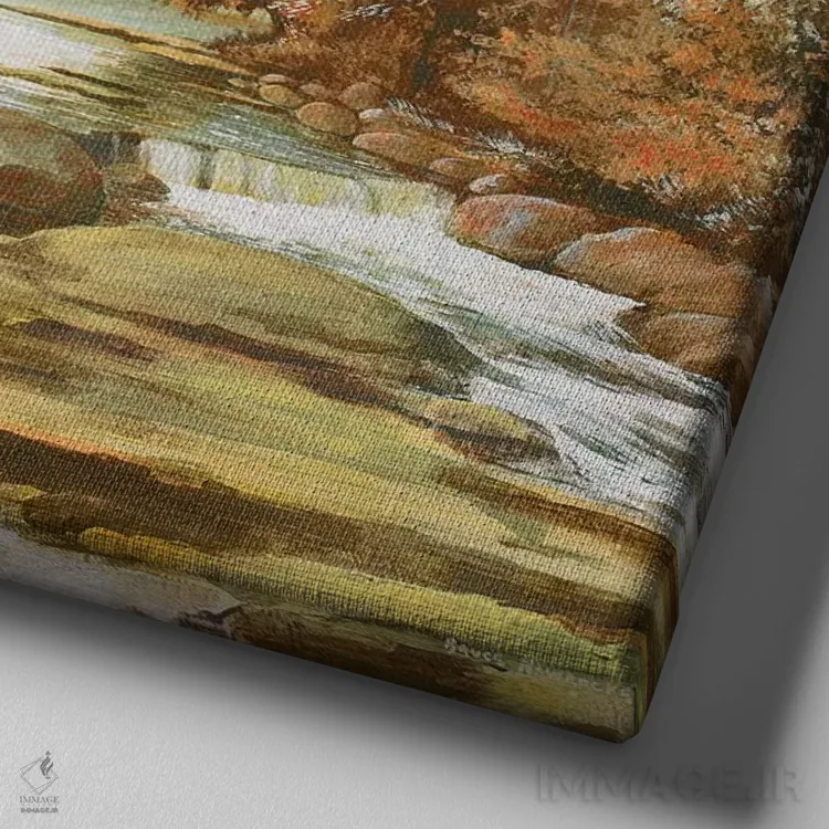 تابلو پاییز در پارک آتشنشانها اثر بروس ناوراکه - نمای نزدیک بافت بوم