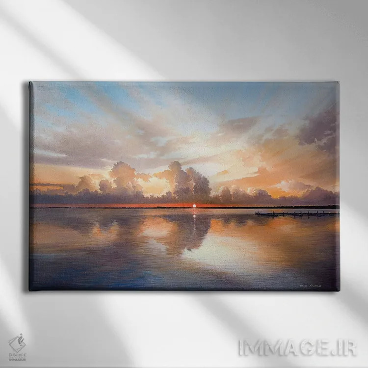 تابلو غروب و طلوع اثر بروس ناوراکه - نمای روبهرو روی دیوار