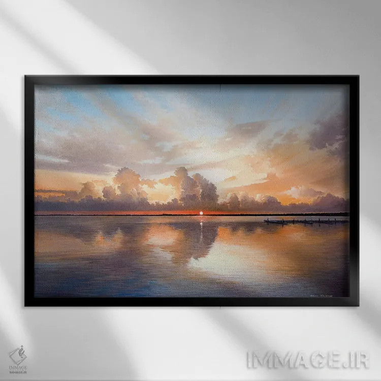 تابلو غروب و طلوع اثر بروس ناوراکه - نمای قابدار مشکی